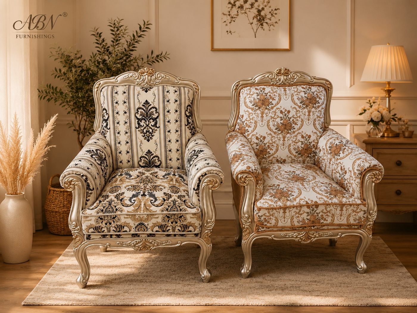 ABN jacquard upholstery styled in an interior setting
