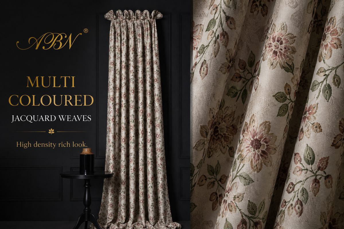 Multi-coloured jacquard weaves display board